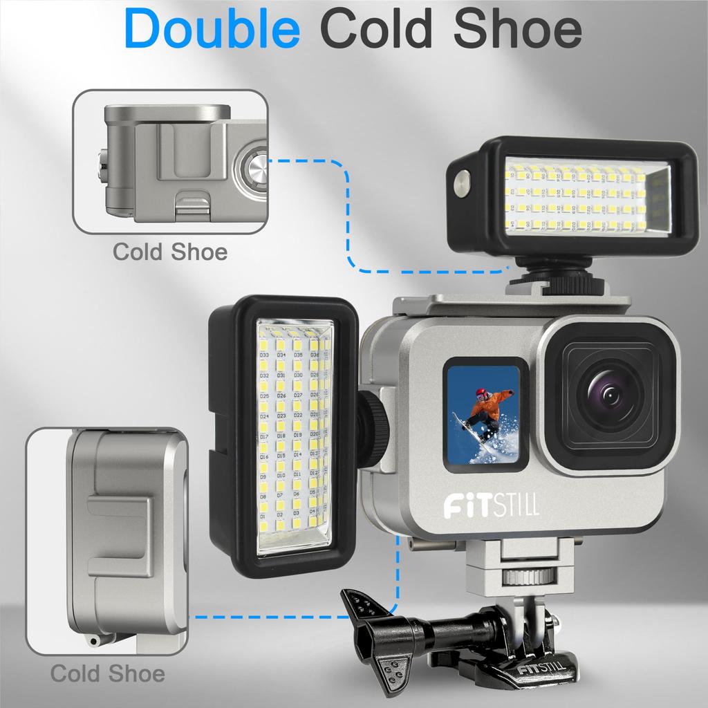 FitStill Waterproof Aluminum Alloy Case for Go Pro Hero13 for Go Pro Hero Black Action Camera Accessories 80M/263FT /Hero12 /Hero11 /Hero10 /Hero9