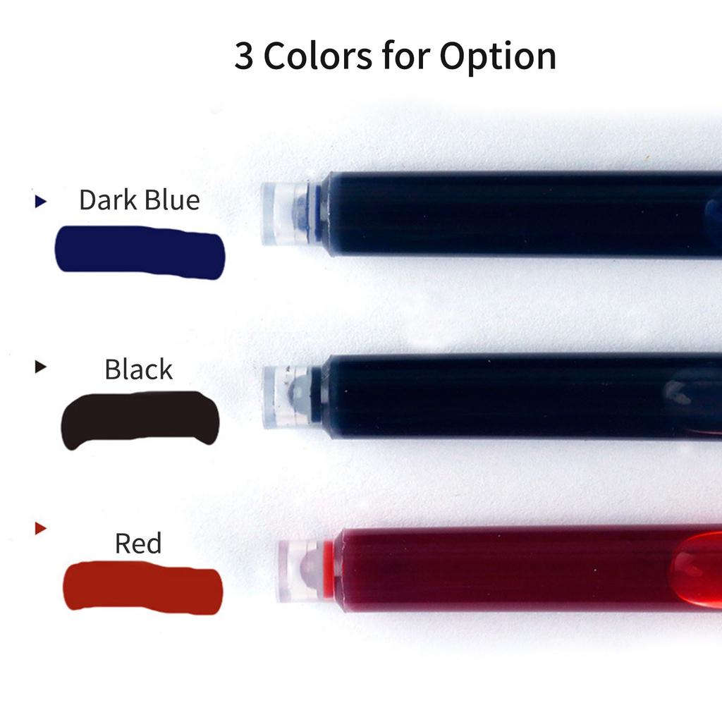 50 Pieces Fountain Pen Ink Cartridges Red Color Ink Refill Cartridge with 3.4 Mm Bore Diameter for Office School