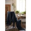 "Gabin" Honeycomb Fringed Blanket, All Sizes - Gabin Minuit - 130 X 160 Cm
