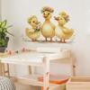 Теплая маленькая семья желтых утят Спальня Гостиная Кабинет Дом Фон Украшение и Декорация Наклейки на стену