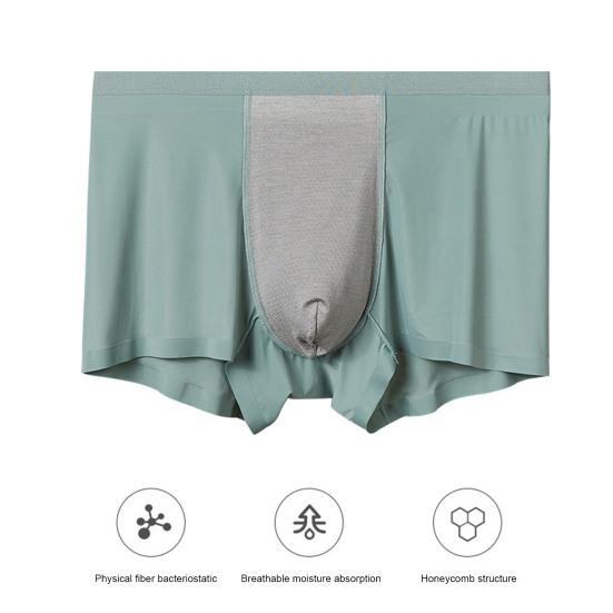 Men Boxer Underwear Elastic Mid-Waist U-Convex Breathable Shorts Briefs Solid Color Comfort Fit Underwear