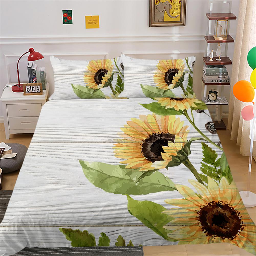 Комплект пододеяльников с 3D принтом цветов, постельное белье, двойной размер, полиэстеровые покрывала, модное домашнее постельное белье