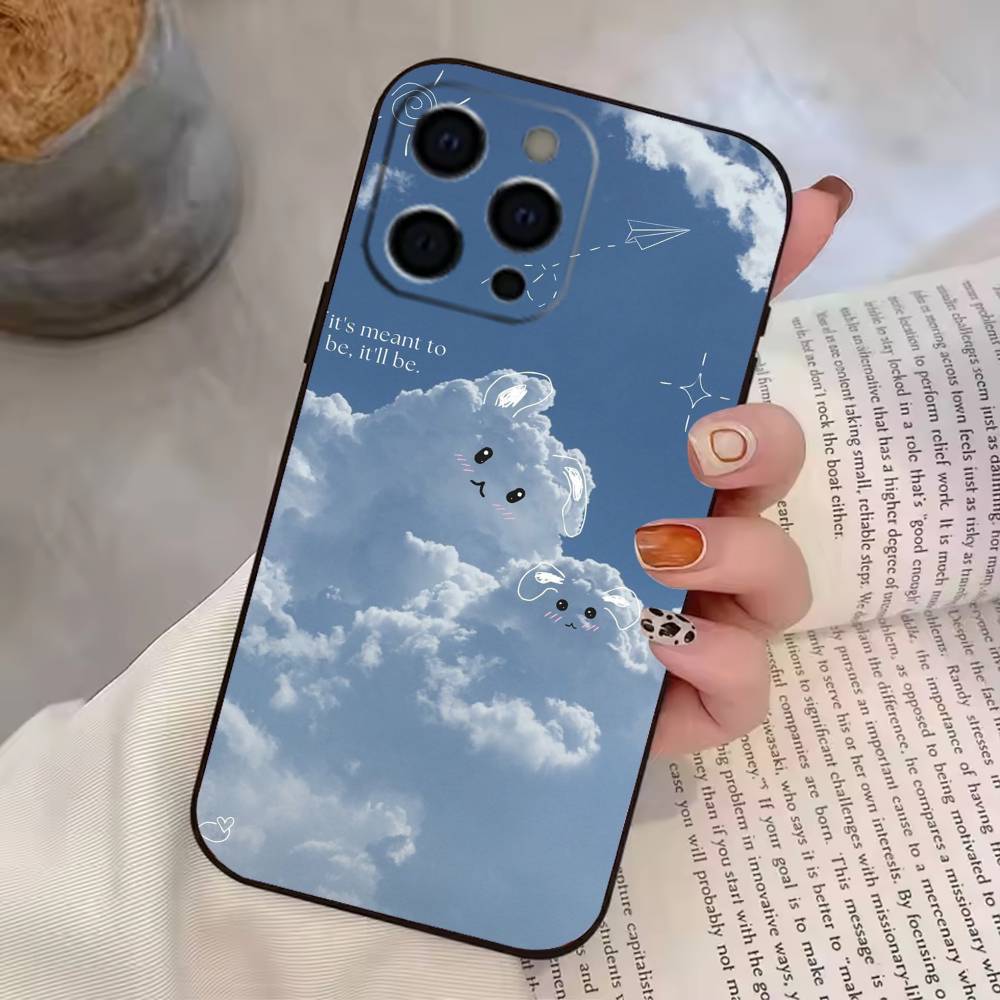 Simple Cloud Letters Pattern Phone Case Silicone Soft For IPhone 17 16 15 14 13 12 11 X XR Plus Pro Max Plus