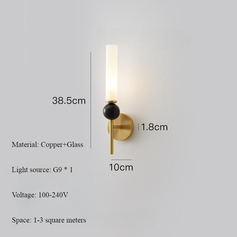 Nordic Modern Glass Wall Decoration Lights Bedside Corridor Board Balcony Wall Lamp Marble Base Illumination Atmosphere LED