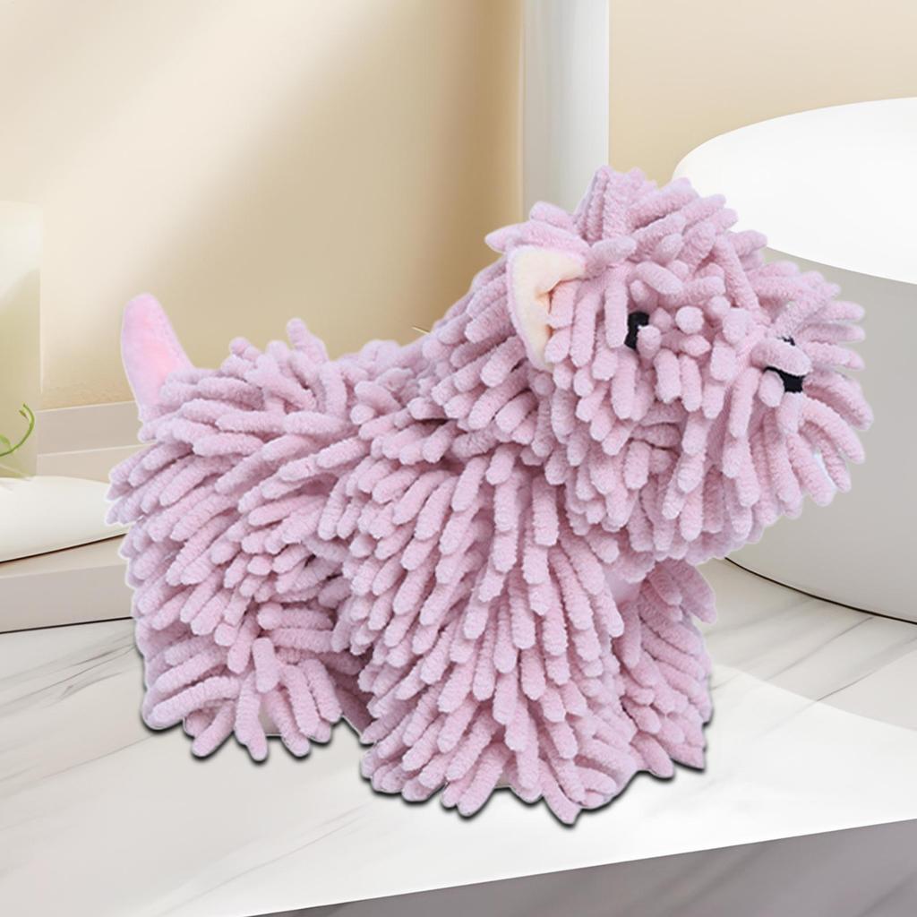 Hand Towel Balls For Bathroom Cartoon Puppy Chenille Hand Towel Cartoon Highly Absorbent Cleaning Cloth Decorative Household