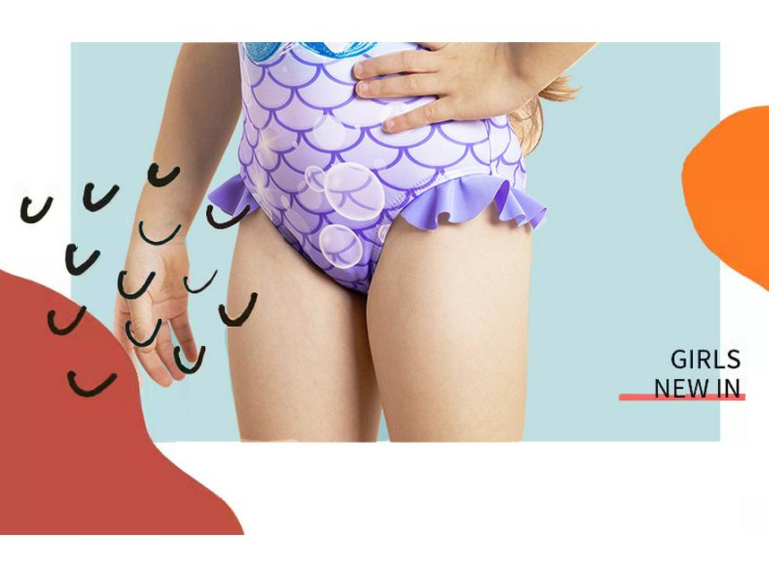 Купальник-халтер с оборкой и принтом «Русалочий хвост» для девочек (2025)