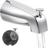 Silver Bathroom Tub Spout Metal Shower Diverter Durable Bathtub Faucet