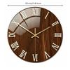 Round Marble Wall Timepiece Noiseless Home Decor Non Ticking for Hallway