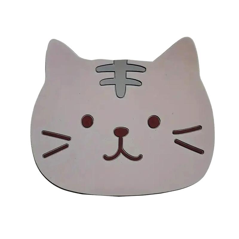 1 шт. Милая подставка под чашку с кошкой, ПВХ, нескользящая и защищающая от ожогов, коврик под миску, силиконовая изоляционная подкладка под чайную чашку