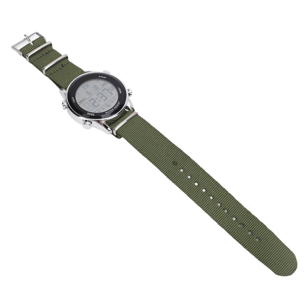 Mens Digital Sports Waterproof Watch Dual Time Zone Stopwatch Calendar Day Display Alarm Clock EL Backlight 50m