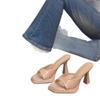 Waterproof Table Nude High Heels Women's New Thin Heels Cool Slippers Retro Square Toe Sandals