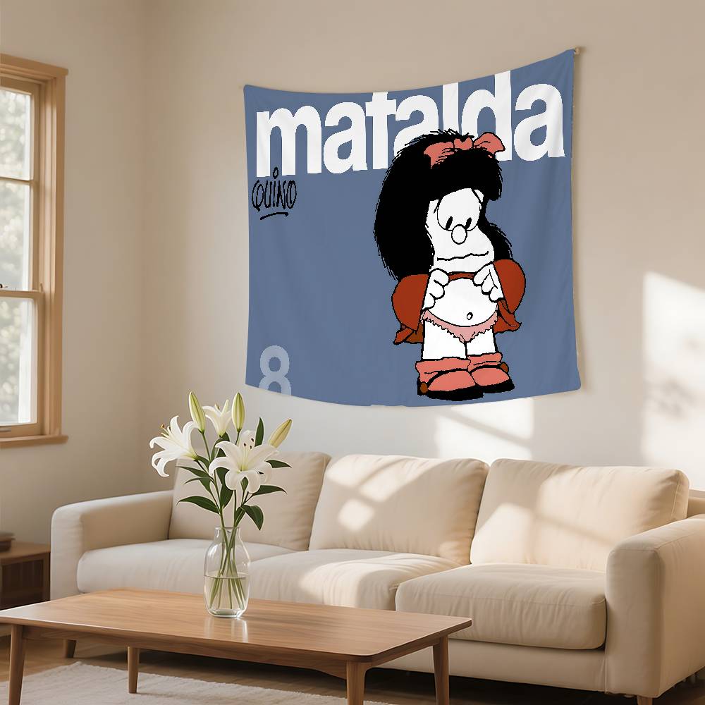 Mafalda Girl Tapestry Wall Hanging Tapestry Art Deco Blanket Curtain Hanging At Home Bedroom Living Room Decor