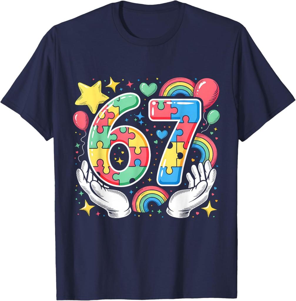 Autism Awareness 67 Six Seven Meme Youth Unisex T-Shirt