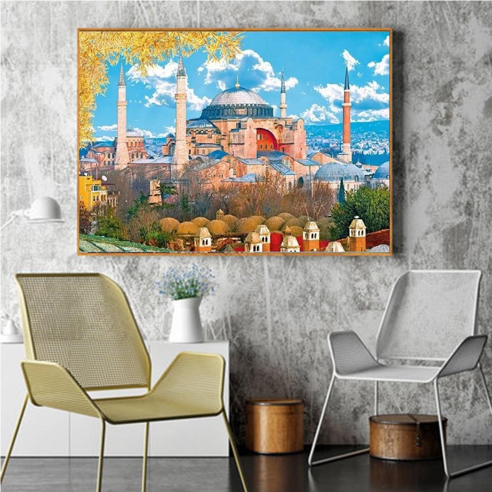 Полный дрель 5d наборы алмазной живописи новые поступления прибрежный город вышивка крестом Алмазная мозаика украшение корабля для дома