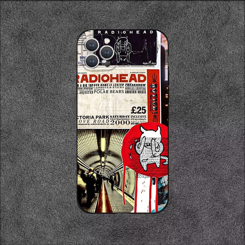 Чехол для телефона R-Radiohead Rock Band для iPhone 16,15,14,13,12,11,Plus,Pro Max,XS,X,XR,SE,Mini,8,7 Мягкий силикон Черный чехол
