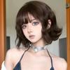 Парик HAIRCUBE, кудрявый короткий коричневый парик, парик для переодевания, волнистый парик, полный парик, перманентный макияж, популярный стиль Харадзюку, дамы, Лолита, маленькое лицо, косплей, термостойкий