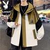 PLAYBOY Men's Spring and Autumn Hooded Colorblock Casual Jacket
