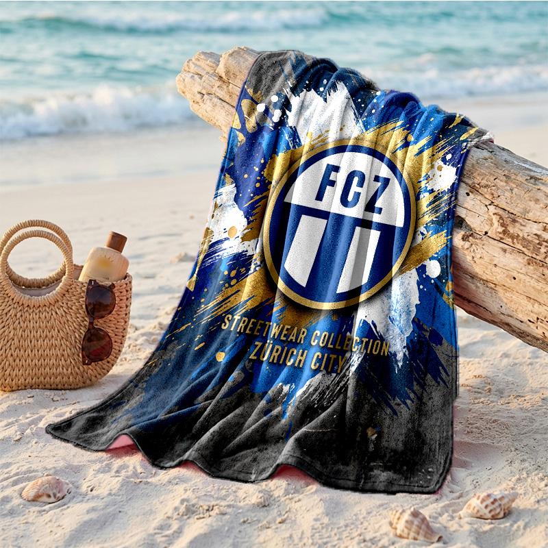 FC Zürich Print Microfiber Beach Towel Quick Dry Absorbent Large Towel For Beach Swimming Travel