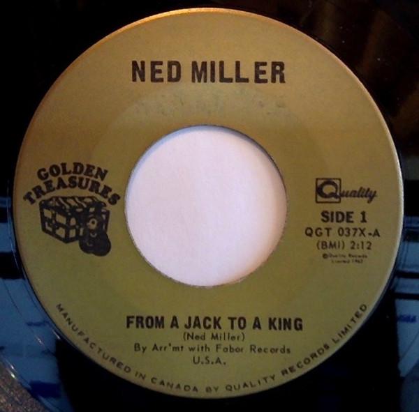 7-дюймовая пластинка NED MILLER From A Jack To A King Parade Of B QGT037X КАЧЕСТВО Канада Рок Б/У
