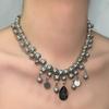 Grey Pearl Water Drop Pendant Neckchain Fashion Women's Clavicle Chain  Party