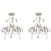 VidaXL 2x Crystal Pendant Chandeliers Ceiling Light Hanging Lamp Luminaire Lighting Living Room Dining Room Sitting Room 278738