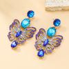 Висячие серьги для женщин Бабочка Стеклянная невеста Свадебные украшения Аксессуары