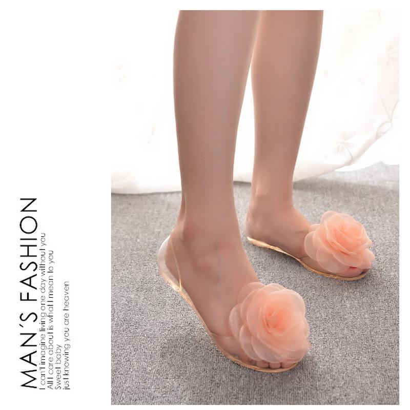 Женские сандалии летние пляжные туфли из желе сандалии на плоской подошве с цветочным принтом женские туфли с кристаллами летние прозрачные туфли новые женские туфли GHN78