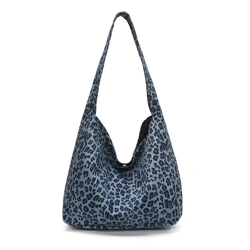 Fashion Polka Dot Leopard Print Pattern Women Large Capacity Canvas Tote Bag