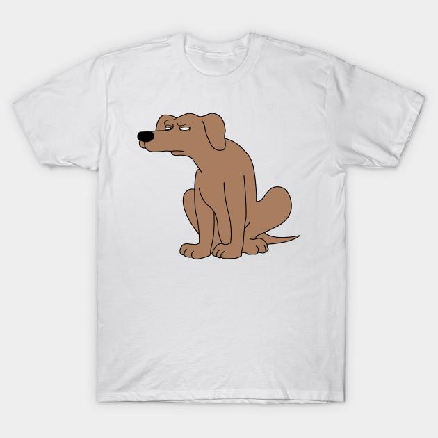 Men Black Print T-shirt Suspicious Dog No-Cut Transfer Paper Print Cotton Tshirt