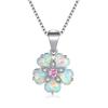 Aobao Wind Hawaii Beach Explosion Copper Alloy Opal Flower Vintage Women's Party Pendant Necklace Cute Style
