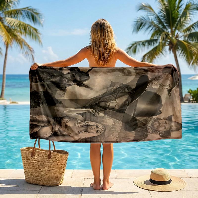 Denim Yellowstone Fashion Beach Towel: Ideal for Summer Adventures Soft, absorbent and quick drying suitable for swimming and bathing