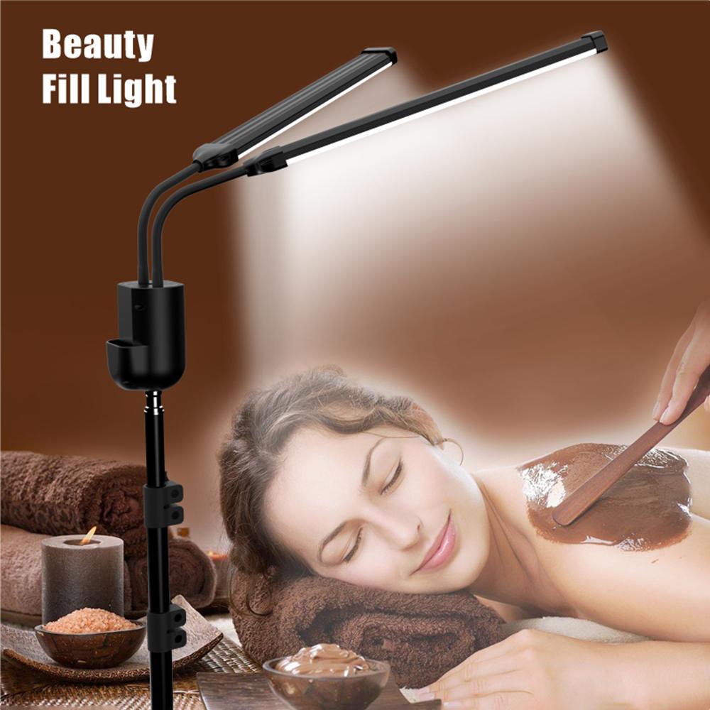 Flexible 2-Arms LED Video Light Photography Fill Light 3000K/4000K/6000K Bi-color Dimmable Timer