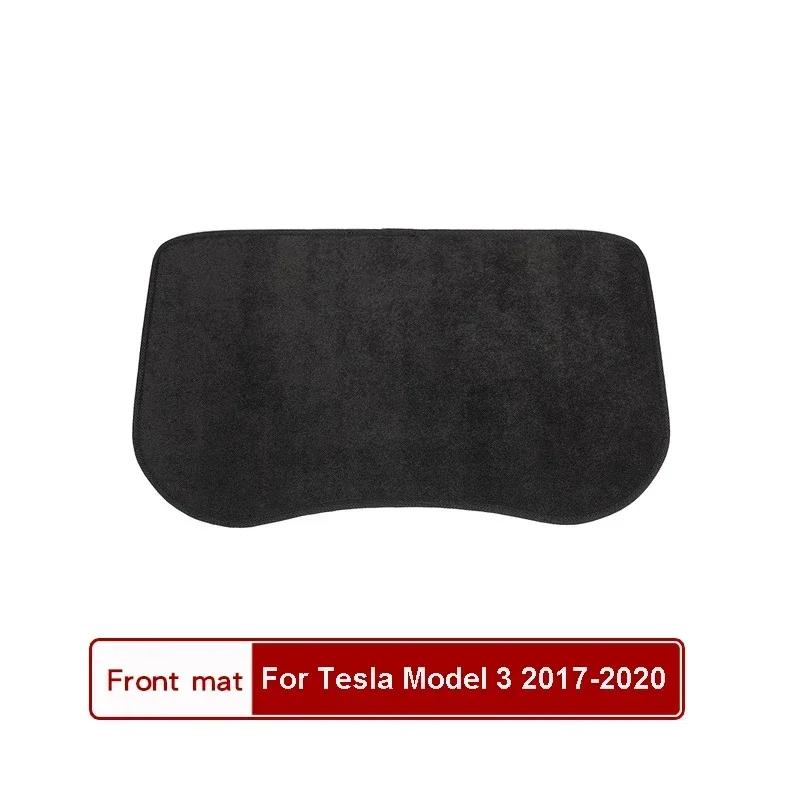 Trunk Mat for Tesla Model3 3+ Model Y Flocking Fabric Pad Front Rear Trunk Cargo Tray Storage Box Mats Flannel Cushion 2017-2024