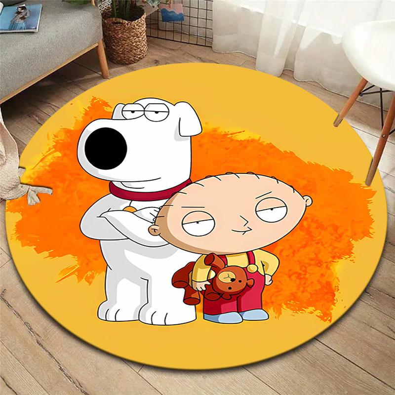 FamilyGuy Round Area Rug,Carpet Rug for Living Room Bedroom Sofa Playroom Decor,Non-slip Floor Mat