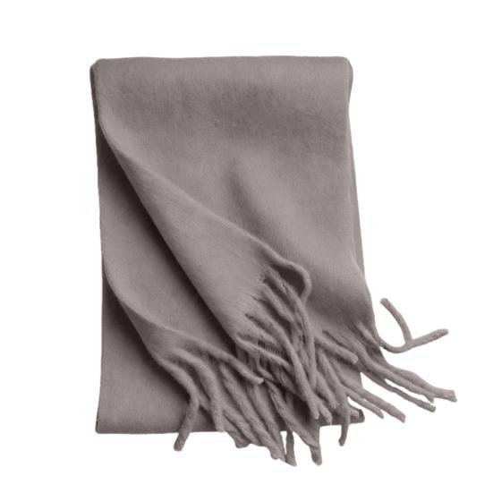 Women Winter Scarf Solid Color Thickened Warm Shawl Scarf with Tassel Design Cold Weather Fashion Accessories