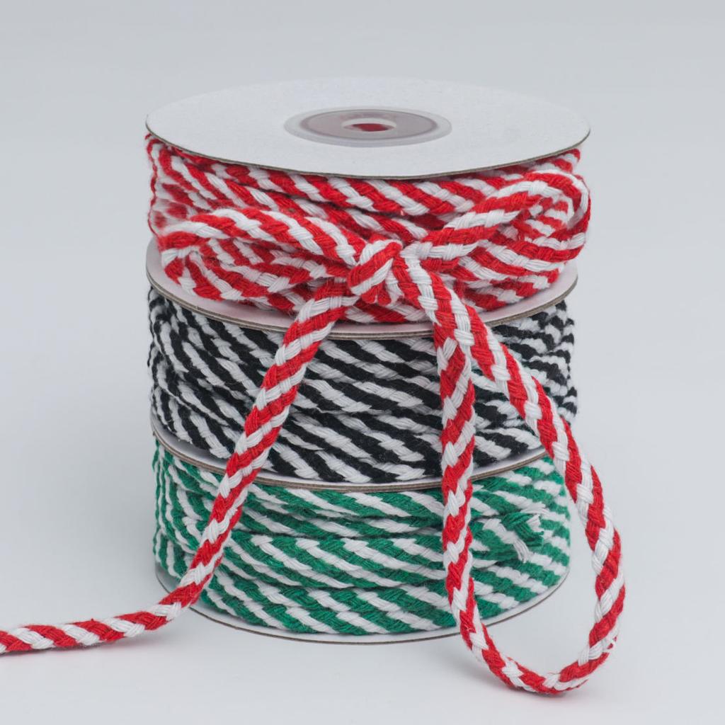 0.8cm Two-color Cotton Rope Christmas Day Decoration Diy Handmade Braided Rope Binding Dumplings Line Colorful Package Dumpling Rope Home Decoration