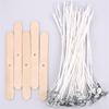 Набор из 105 шт. хлопковых фитилей для свечей с восковым покрытием и подставкой, оригинальные фитили для свечей без дыма, хлопковые фитили на основе соевого масла, плетеные, принадлежности для изготовления свечей