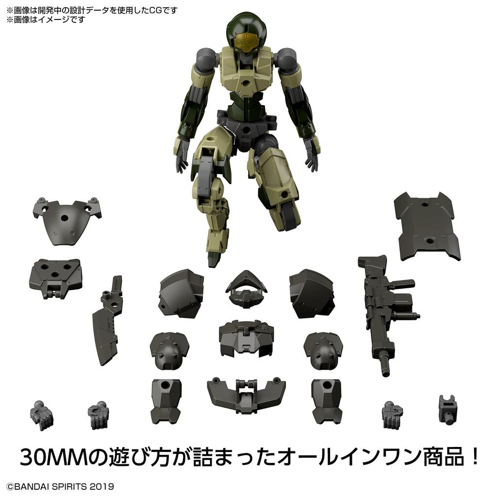 BANDAI SPIRITS 30MM EXM-A9a Spinatio (Army Specification) 1/144 Scale Color-coded Plastic Model