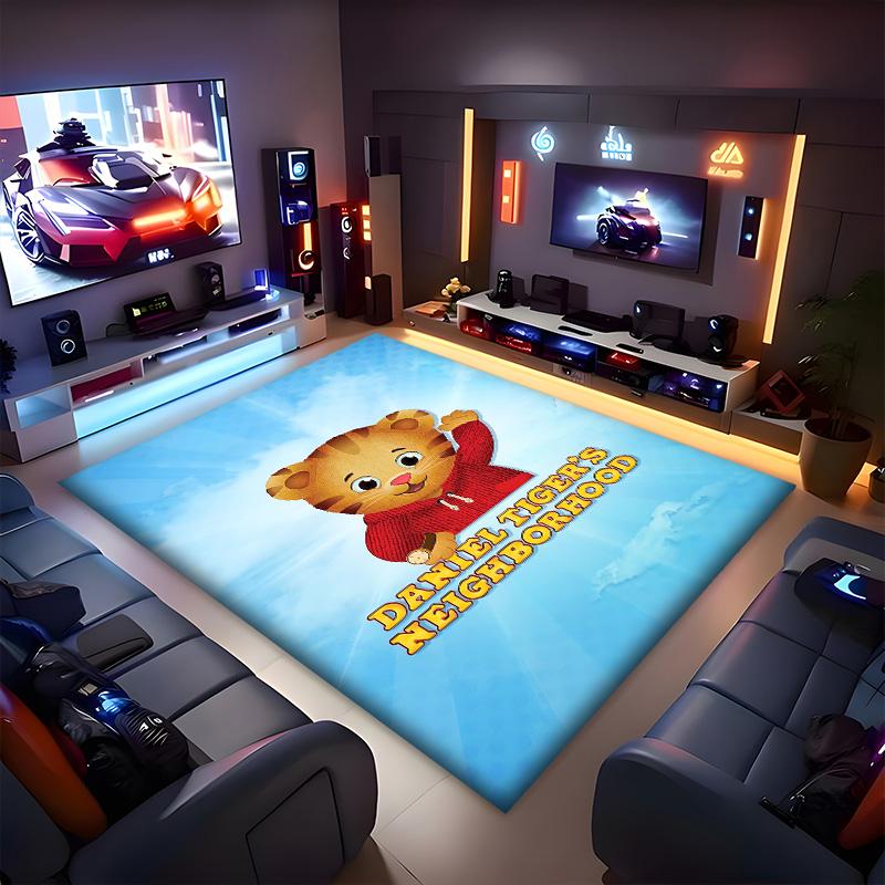 Daniel Tiger Polyester Carpet, Soft Indoor Mat for Office Chair, Living Room, Computer Desk - Decorative Home Office Rug Design