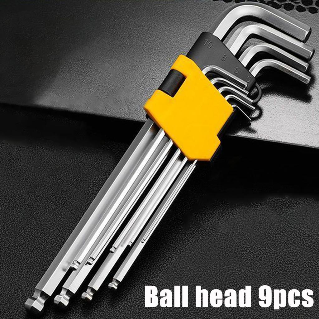 Набор из 9 шестигранных ключей Torx с длинной рукояткой, промышленный уровень, противоугонное устройство, комплект шестигранных ключей-звездочек, ручной инструмент