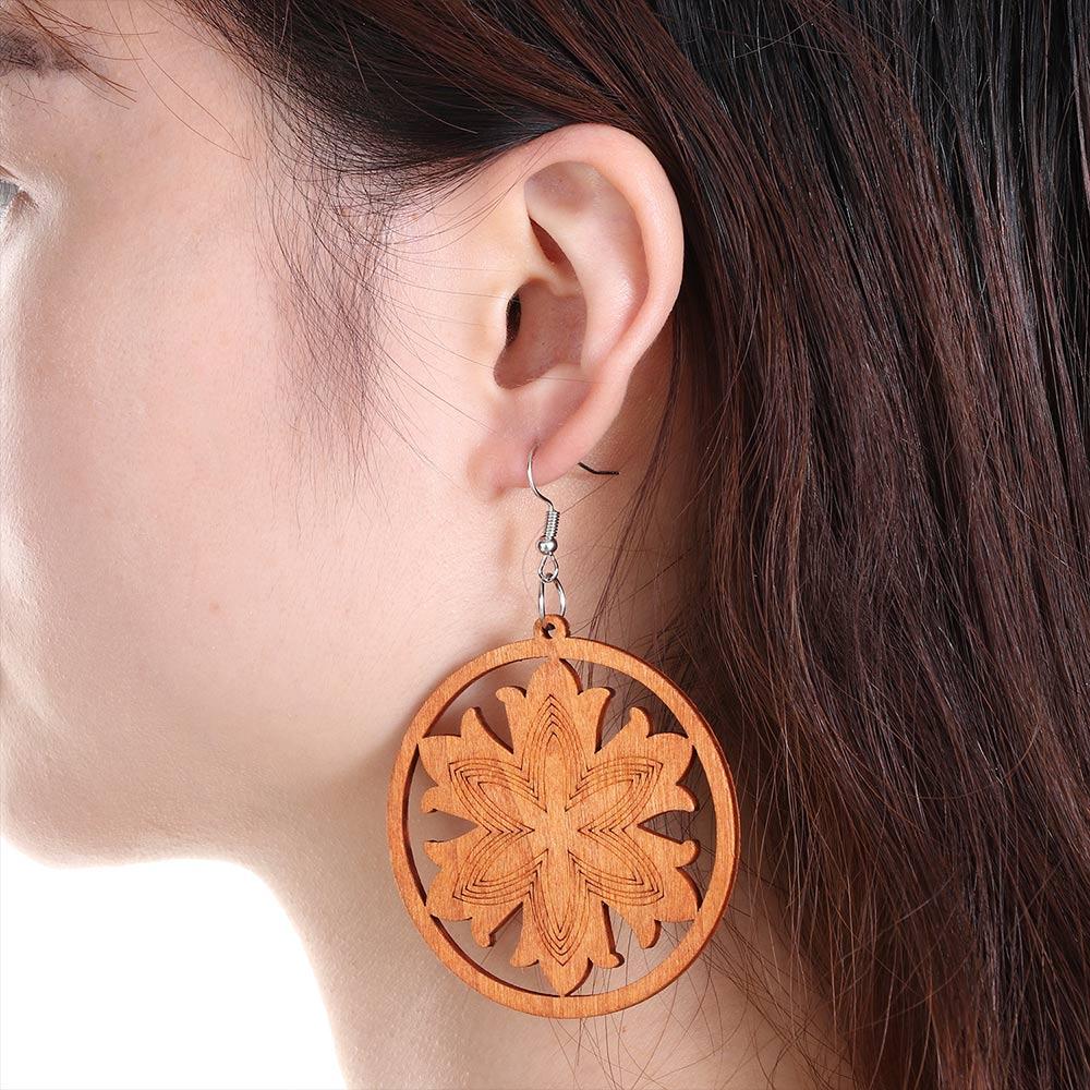 Craft Wood Earrings Bohemian Dangle Earrings Pendant Earring Making African