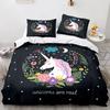Unicorn Duvet Cover King Queen Cute White Cartoon Animal Bedding Set Children Boys Girl Western Fairy Tale Polyester Quilt Cover