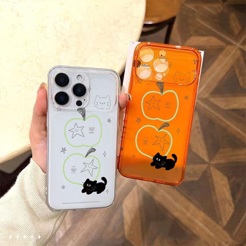 Мягкий мультяшный чехол для телефона Apple 17promax с большим окошком, совместим с 16, 15, 14pro, 13, 11.