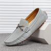 Модные новые кроссовки с перфорацией, мужские уличные лоферы, дышащая летняя мужская повседневная обувь ручной работы, кожаные мокасины, слипоны на плоской подошве