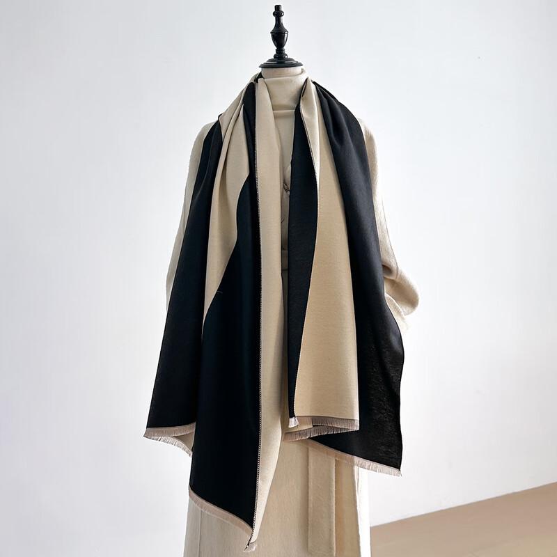 Women's Color Block Tassel Scarf & Shawl