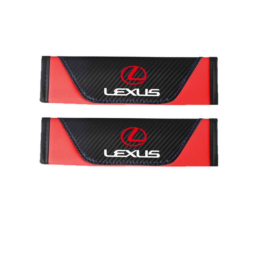 Interior Stickers 2Pcs Leather Car Cotton Seat Belt Pads Safety Shoulder Mat Accessories For Lexus LS LC IS350 ES300h ES300 IS25
