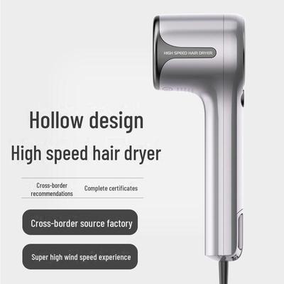 Фен для волос Cross-Border Hollow Design: Отрицательные ионы, постоянная температура, высокоскоростная бесщеточная модель для дома и общежития.