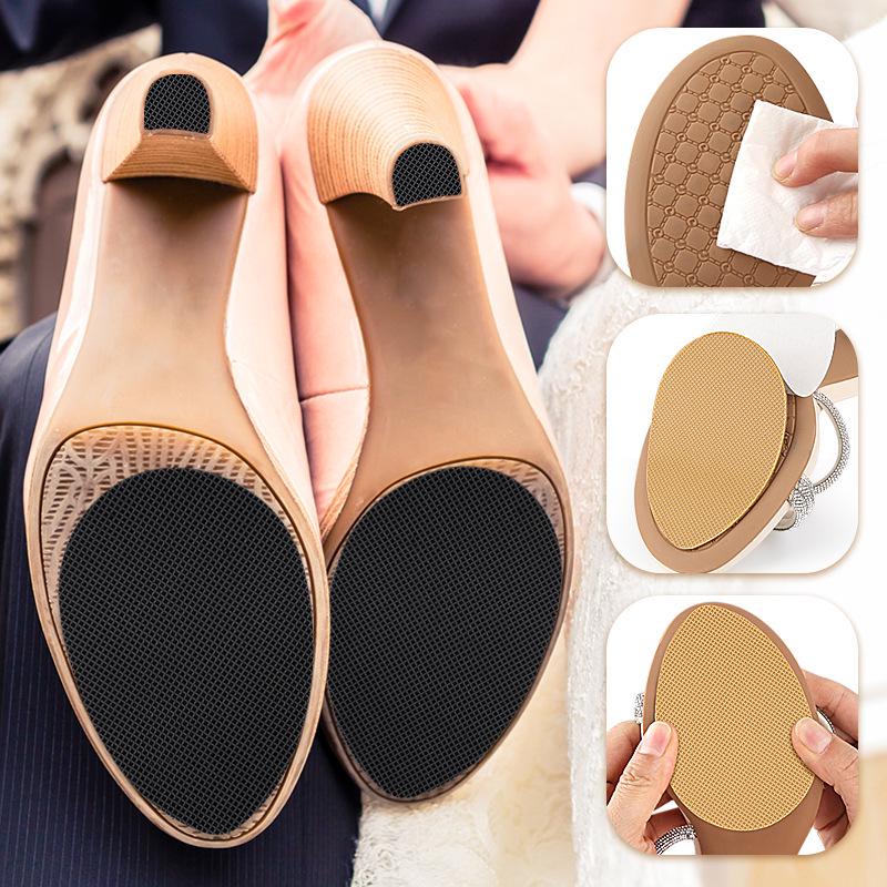 Силиконовые противоскользящие звукопоглощающие накладки на подошвы обуви: Износостойкие наклейки для балеток, туфель на каблуке и кожаной обуви.