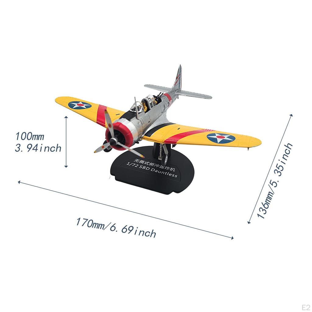 1/72 Aircraft Model Diecast Airplane with Display Base Fighter Alloy Plane for Cafes Bedroom