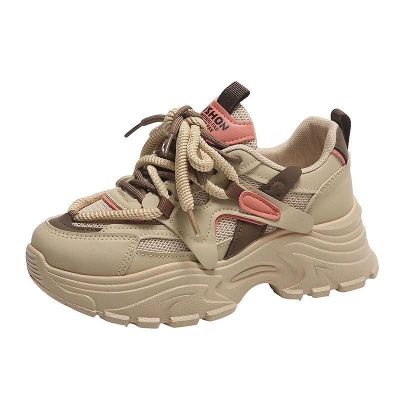 Универсальные маленькие кроссовки на платформе для увеличения роста мужские весенние новые дышащие сетчатые папины кроссовки женские